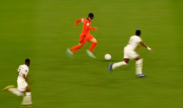 The RoK's Son Heung-min in action against Ghana. (Photo: REUTERS) The RoK's Son Heung-min in action against Ghana. (Photo: REUTERS)