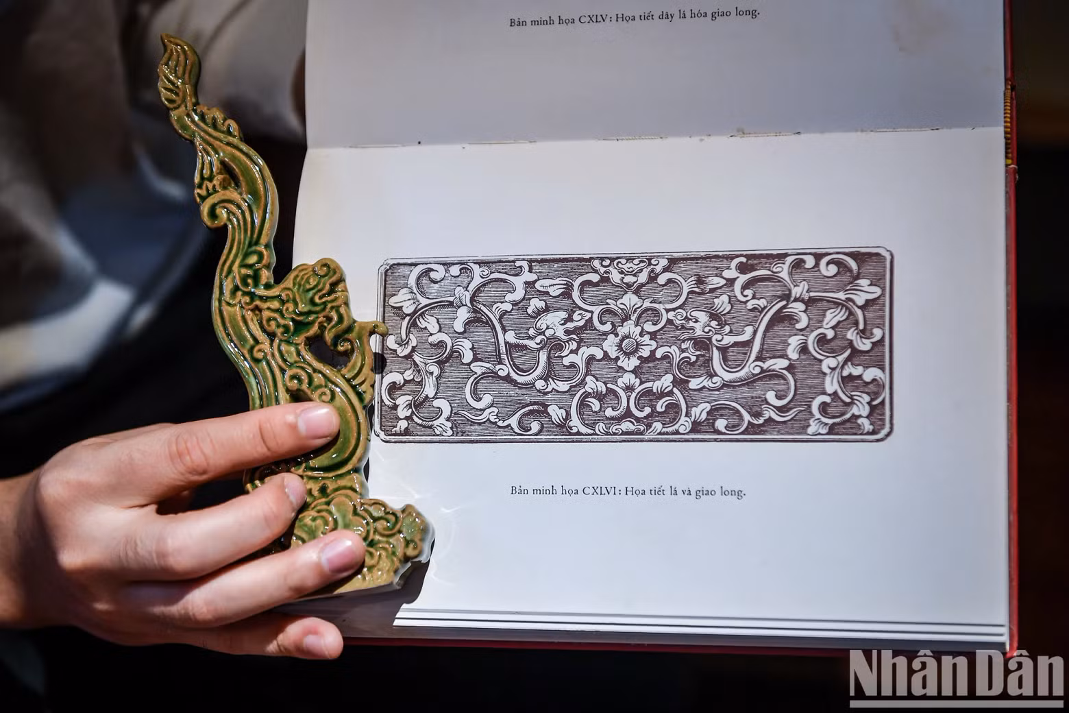 Tu said that to design dragon-themed products for the new year, he actively researched and learned from ancient bibliographies, as well as field surveys at many communal houses and temples throughout the country.