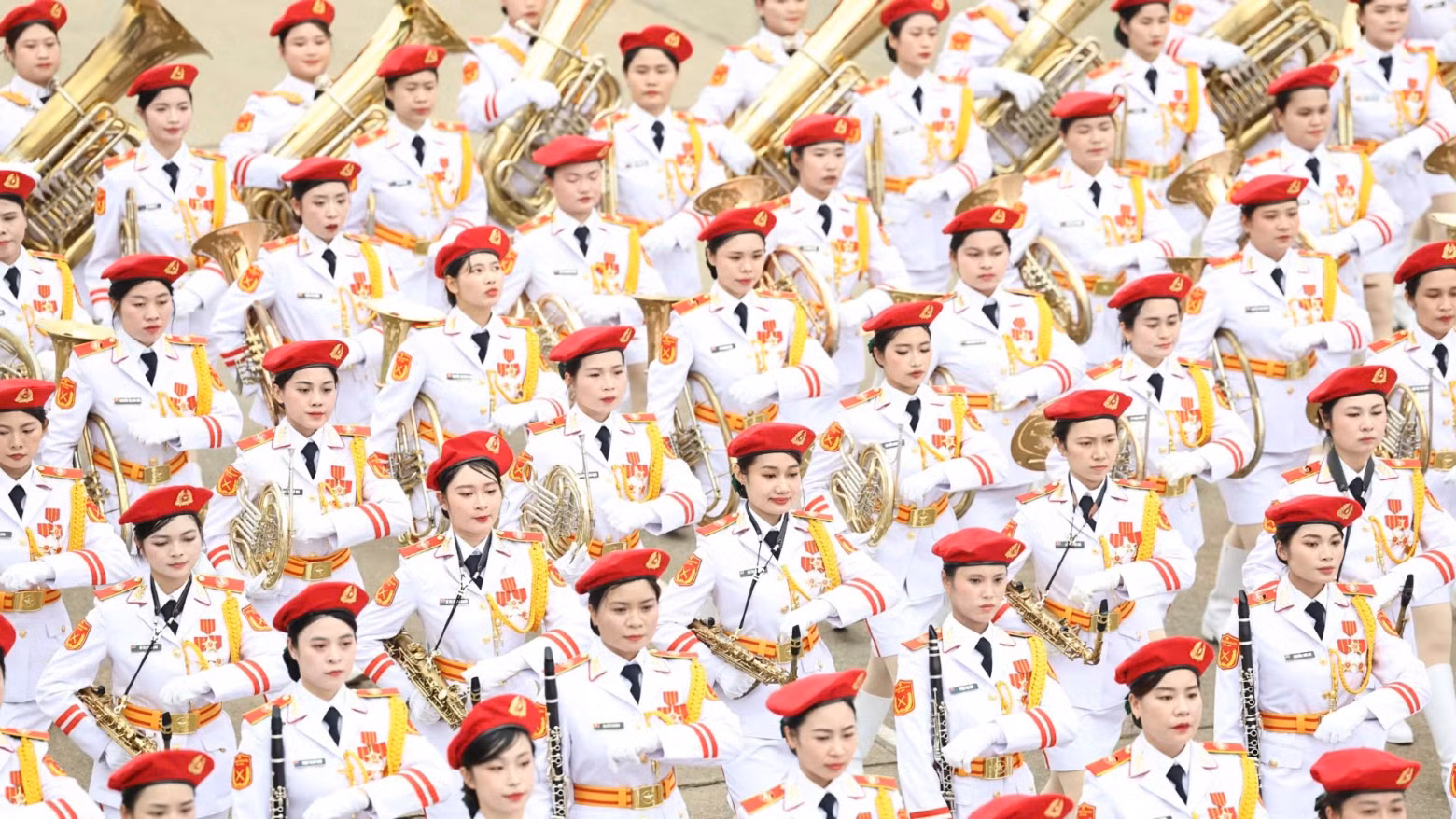 Female military band.