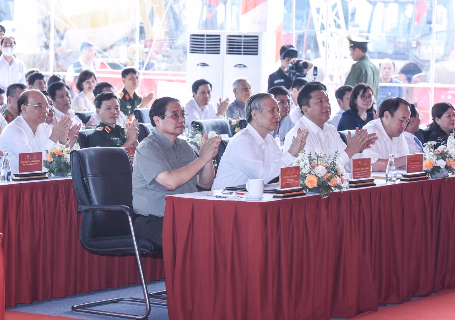 Prime Minister Pham Minh Chinh and delegates attend the groundbreaking ceremony. Prime Minister Pham Minh Chinh and delegates attend the groundbreaking ceremony.