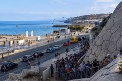 Migrants illegally cross the border into Ceuta, a Spanish territory in North Africa, on July 30, 2026. (Photo: Xinhua)