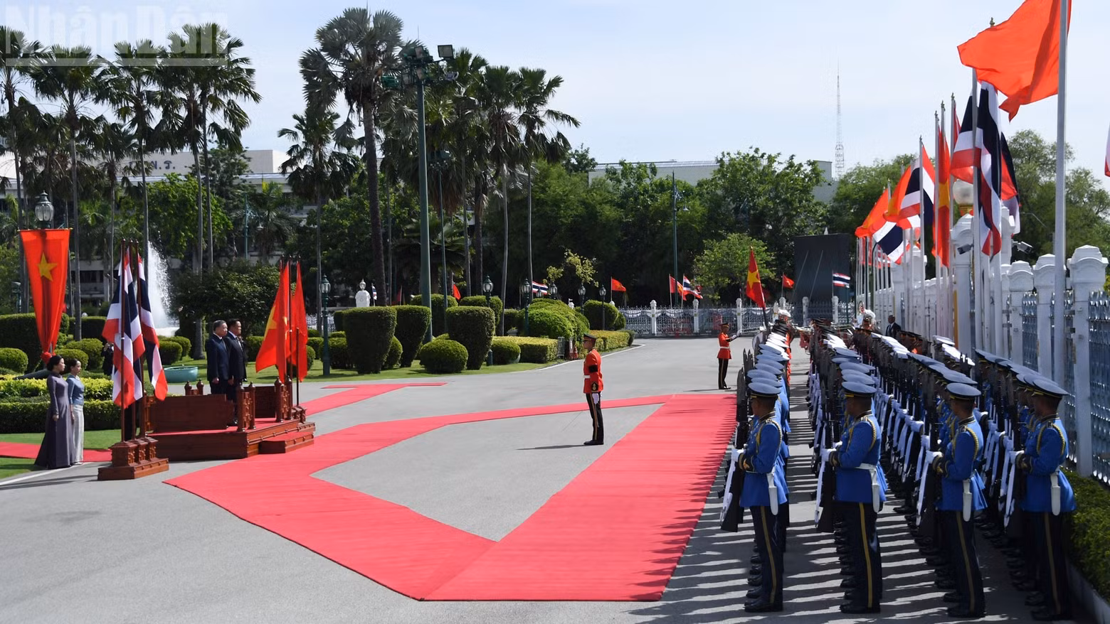 The welcome ceremony for General Secretary and President To Lam was conducted with full honours accorded to a head of state. (Photo: Xuan Son)