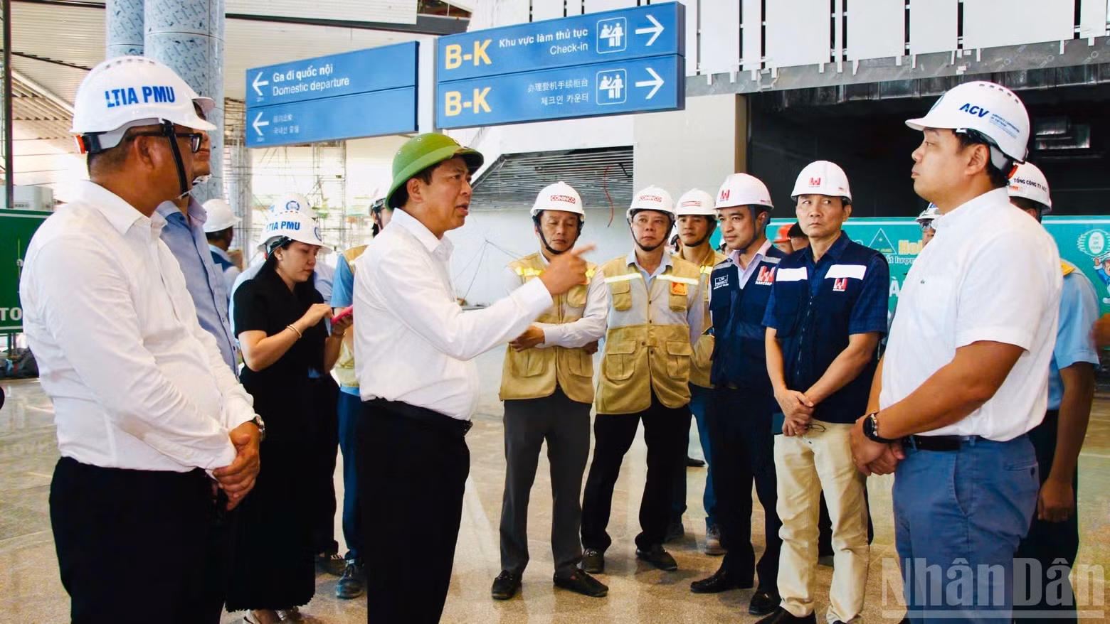 Minister of Construction Tran Hong Minh inspects progress at the Long Thanh Airport project on June 13.
