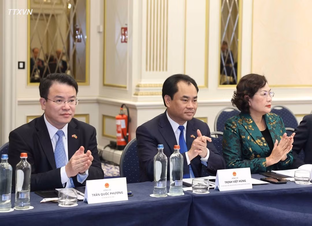 Members of the Vietnamese delegation attend the meeting. (Photo: VNA)