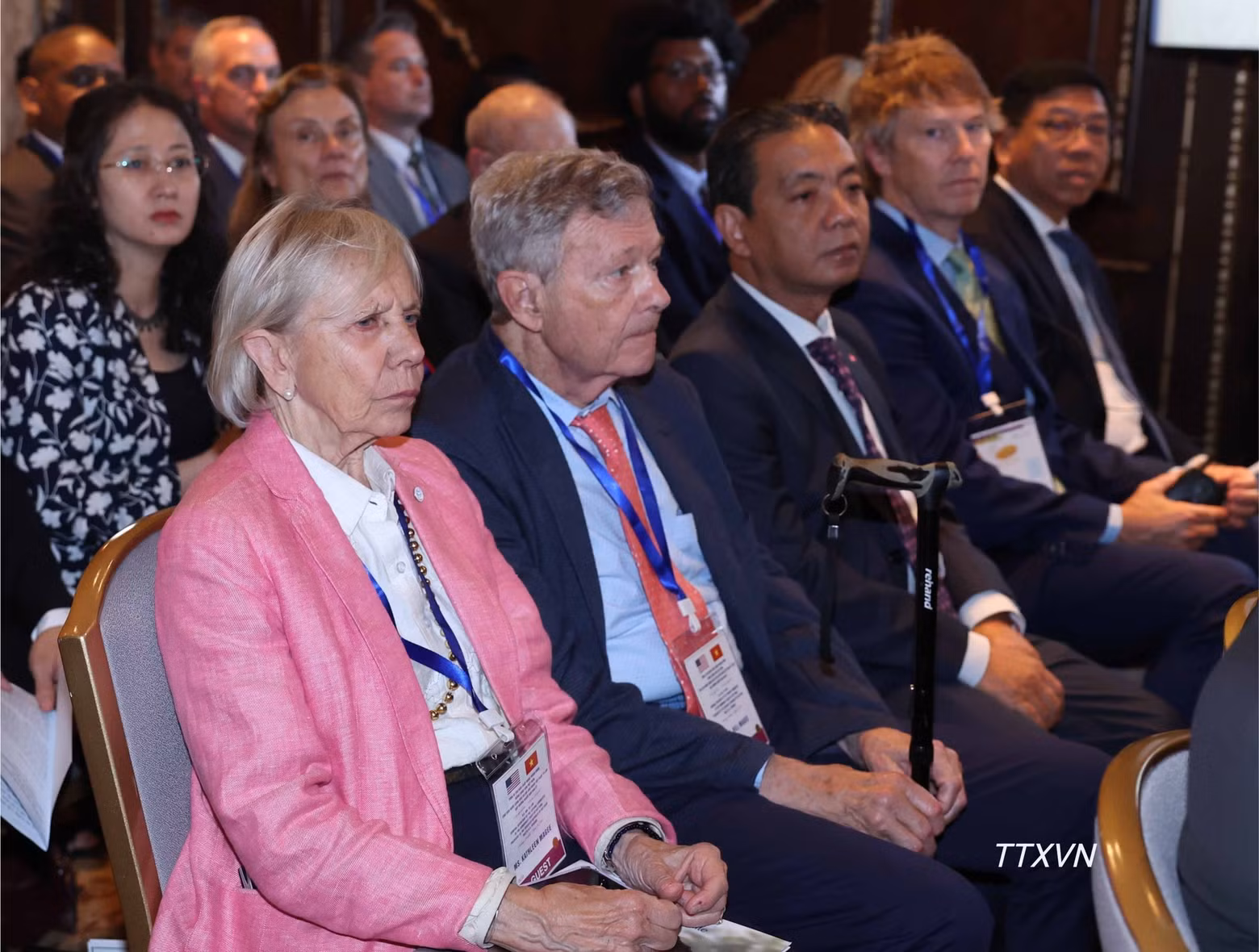 Delegates attend General Secretary and President To Lam’s meeting with American friends. (Photo: VNA)