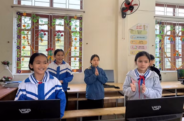 The joy of students who now have the opportunity to access information technology.