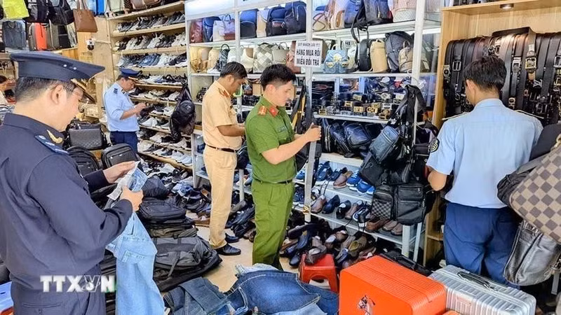 A large volume of goods of unclear origin is found in An Giang province (Photo: VNA)