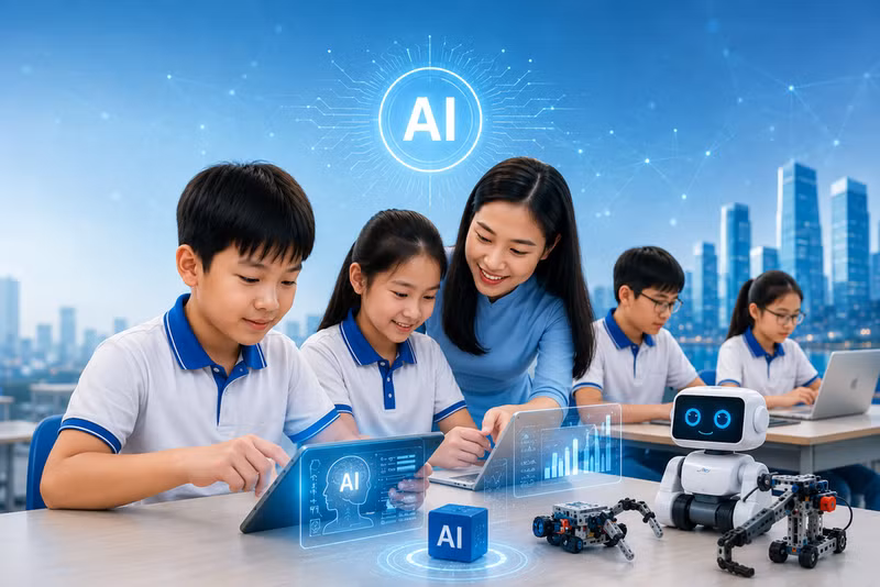 Integrating AI into general education to prepare the workforce for the future. (Image designed by AI)