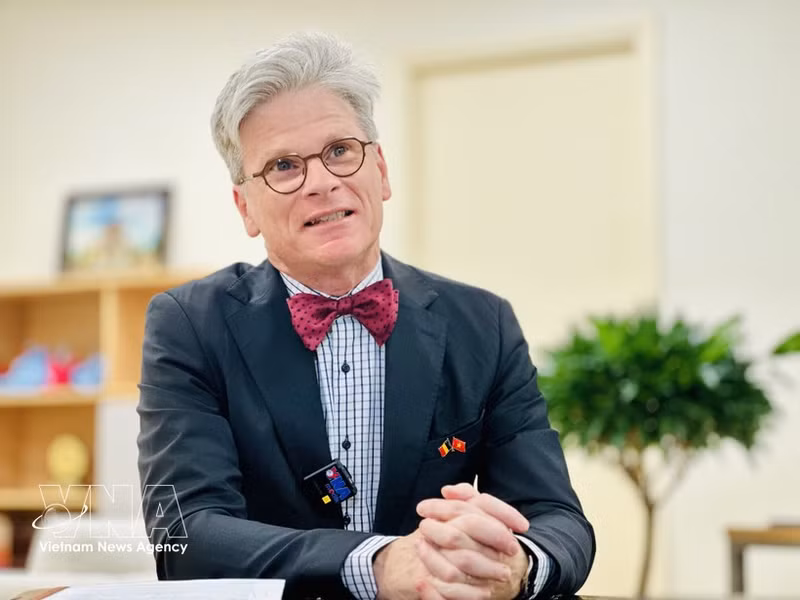 Belgian Ambassador to Viet Nam Pieter Leenknegt in an interview with the Viet Nam News Agency ahead of the official visit to Belgium by General Secretary of the Communist Party of Viet Nam Central Committee and President To Lam (Photo: VNA)