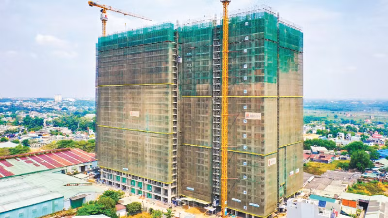 An apartment project under construction in Ho Chi Minh City.