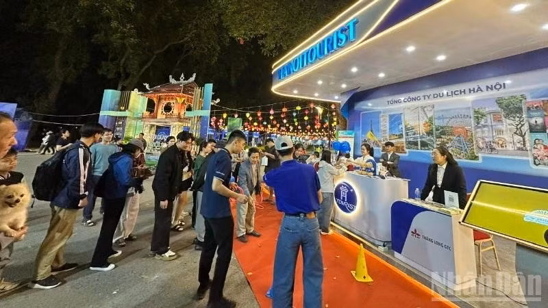 Visitors line up to take part in experiences at the Festival.