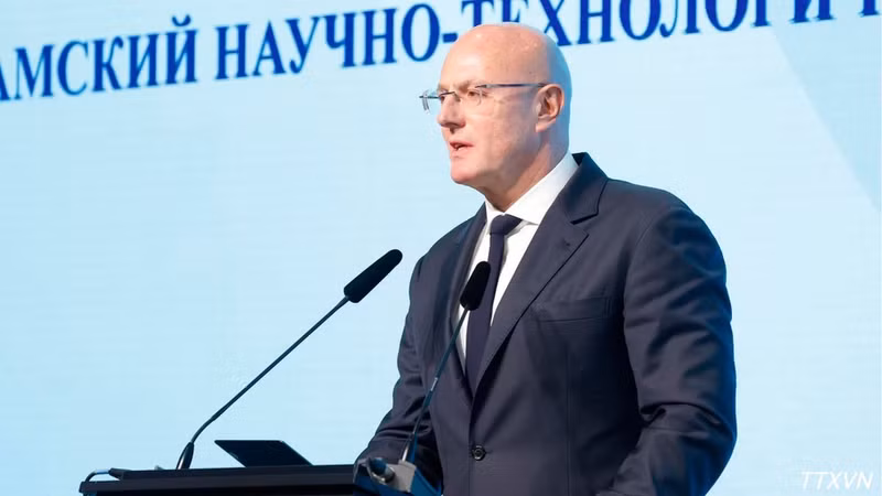 Russian Deputy Prime Minister Dmitry Chernyshenko speaks at the Viet Nam–Russia science and technology forum in Moscow on September 9, 2026. (Photo: VNA)