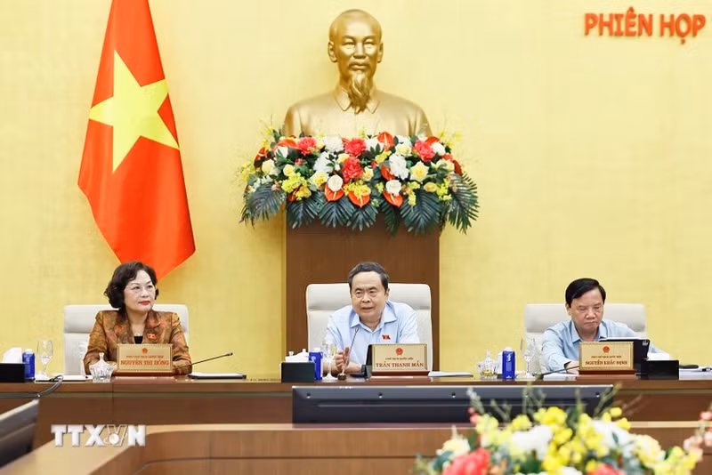 National Assembly President Tran Thanh Man delivers a speech. (Photo: Doan Tan/VNA)