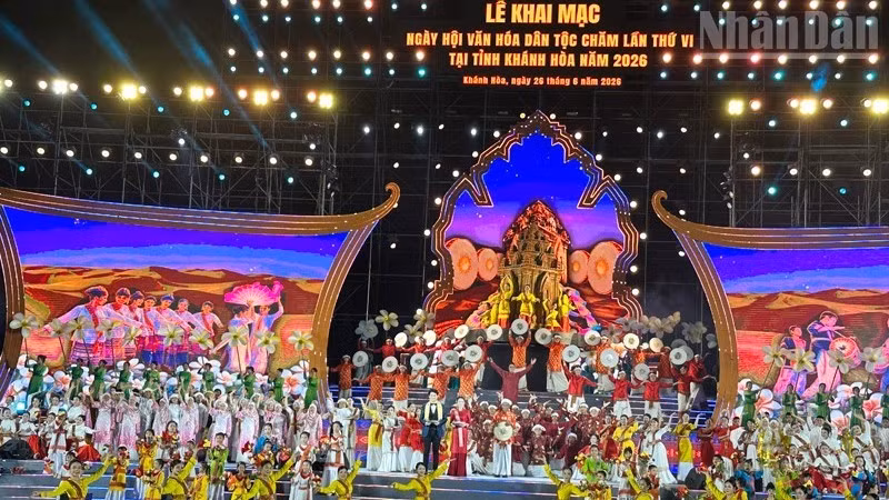 The opening ceremony of the 6th Cham Ethnic Cultural Festival 2026 held in Khanh Hoa Province. (Photo: NGUYEN TRUNG)