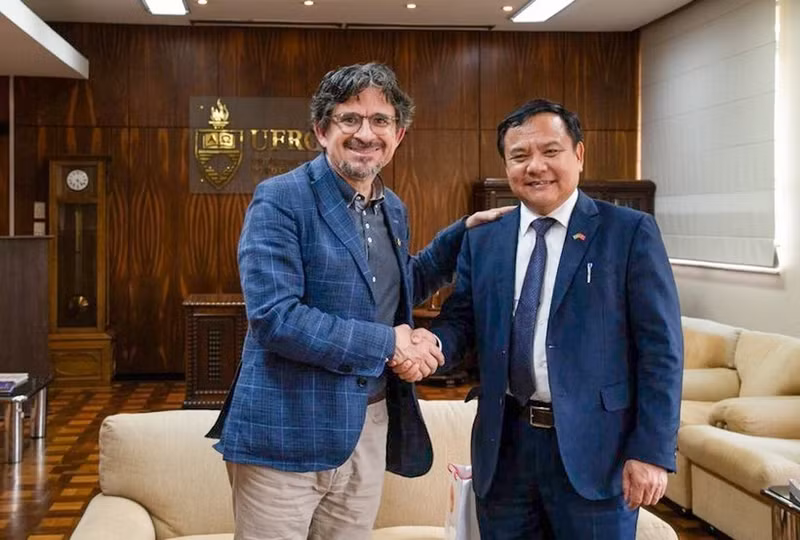 Vietnamese Ambassador to Brazil Bui Van Nghi (R) and Vice Rector of the Federal University of Rio Grande do Sul (UFRGS) Prof. Dr. Pedro de Almeida Costa. (Photo: VNA)