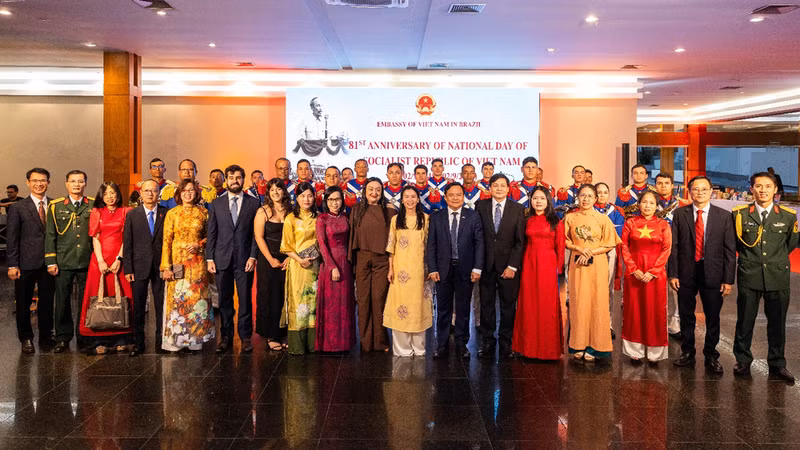The ceremony marking Viet Nam's 81st National Day anniversary in Brasilia, Brazil (Photo: Vietnamese Embassy in Brazil)