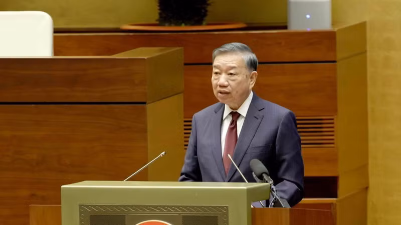 General Secretary of the Communist Party of Viet Nam Central Committee and President To Lam addresses the conference. (Photo: VNA)