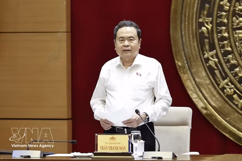 National Assembly Chairman Tran Thanh Man addresses the working session on May 20 (Photo: VNA)