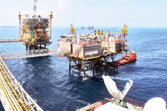Central Processing Platform No. 2 at the Bach Ho oil field. (Photo: KHANH AN)