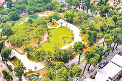 Phan Dinh Phung Park (Xuan Hoa Ward) following renovation and upgrading.