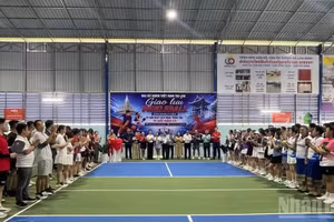 At the pickleball competition in Vientiane. (Photo: NDO)