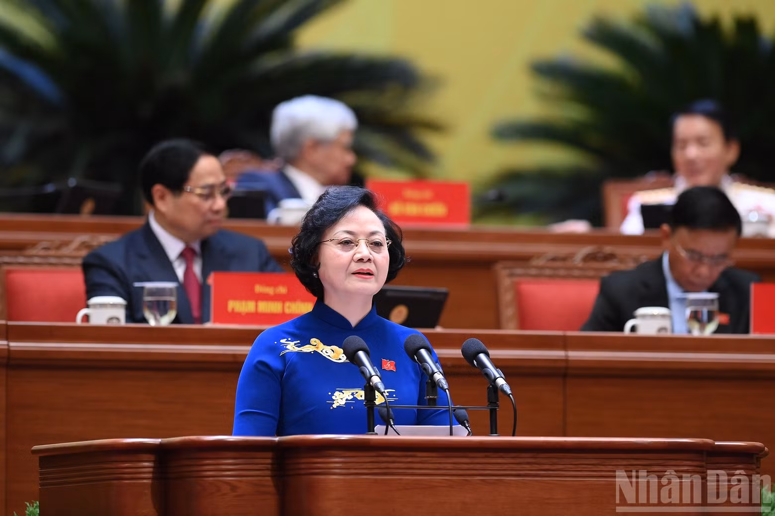 Deputy Prime Minister Pham Thi Thanh Tra delivers a keynote speech at the Congress.