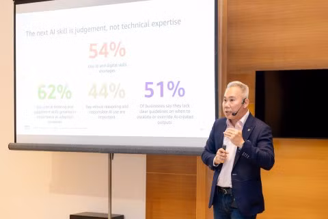 Eric Yeo, Managing Director of AWS Viet Nam, presents the “Unlocking Viet Nam’s AI Potential 2026” study.