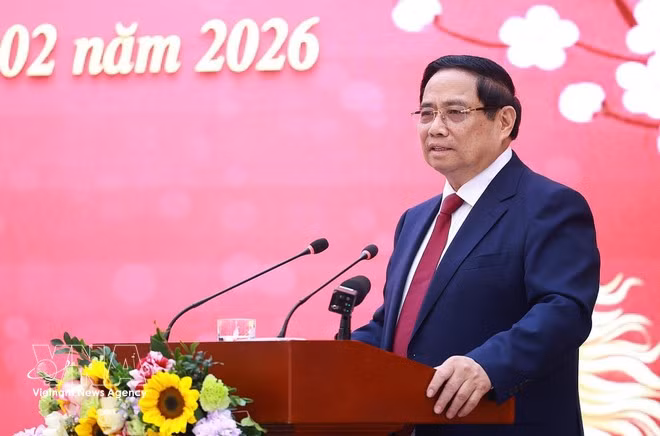 Prime Minister Pham Minh Chinh addresses the event. (Photo: VNA)