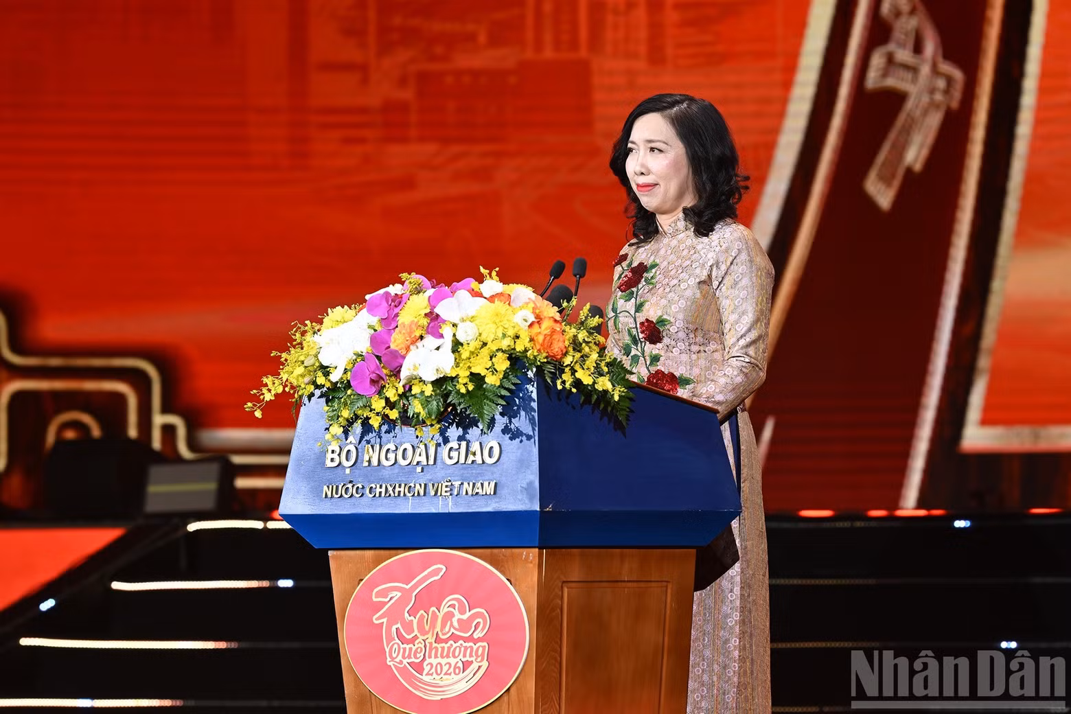 Deputy Minister of Foreign Affairs Le Thi Thu Hang delivers remarks at the programme.