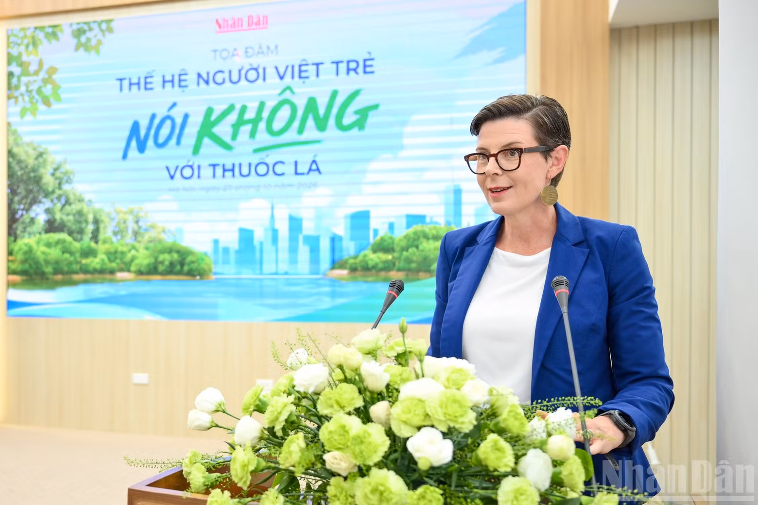 World Health Organisation (WHO) Representative in Viet Nam Dr Angela Pratt, emphasises that new tobacco and nicotine products are unsafe and harmful to health.