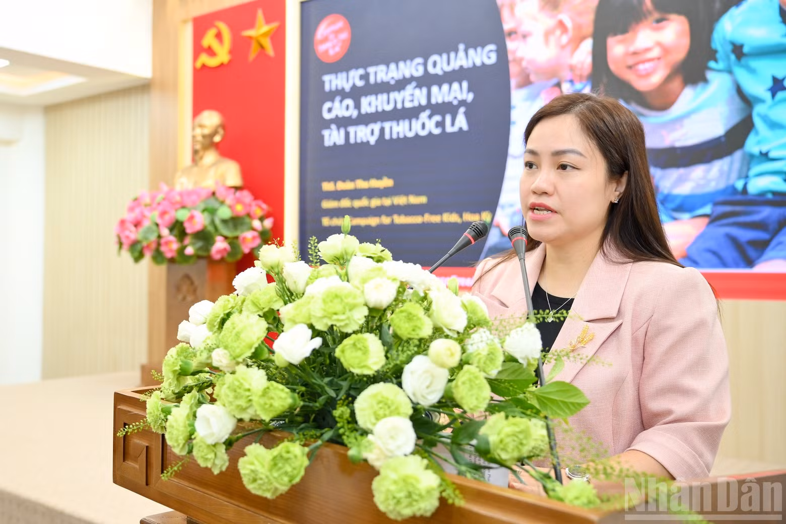Country Director of the Campaign for Tobacco-Free Kids in Viet Nam M.A Doan Thu Huyen explains that the WHO Framework Convention on Tobacco Control (FCTC) prohibits tobacco advertising, promotion, and sponsorship, and that these prohibitions have been incorporated into the laws of many countries worldwide.