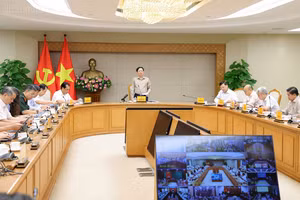 Deputy Prime Minister Ho Quoc Dung speaks at the 36th meeting of the National Steering Committee for IUU Fishing Prevention and Control and Sustainable Fisheries Development in Ha Noi on October 13. (Photo: baochinhphu.vn)