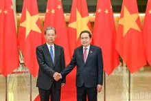 Vietnamese National Assembly Chairman Tran Thanh Man and Chairman of the Standing Committee of the National People’s Congress (NPC) of China Zhao Leji at their meeting in Ha Noi on August 31. (Photo: NDO)