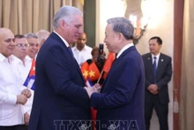 General Secretary To Lam (R) and Cuban President Miguel Diaz-Canel Bermudez. (Photo: VNA)