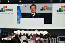 Deputy Prime Minister Ho Duc Phoc speaks at the Plenary Session of the Fourth International Conference on Financing for Development (FfD4). (Photo: VNA)