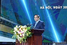 Prime Minister Pham Minh Chinh speaks at the 5th National Press Awards on combating corruption, wastefulness, and negative phenomena 2024–2025 in Ha Noi on October 30, 2025. (Photo: Tran Hai)