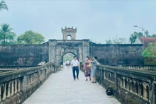 Tourists visiting the Citadel of Quang Tri.