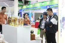 Visitors at the fair.