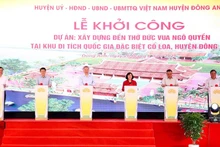 The ground-breaking ceremony for a temple honouring Ngo Quyen in Ha Noi's Dong Anh District.