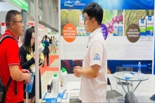 Visitors at the exhibition.