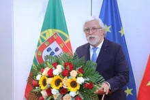 Portuguese Ambassador Joaquim Alberto de Sousa Moreira de Lemos speaks at the event. (Photo: baoquocte.vn)