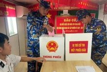 Photos of the election from the nation’s sovereign waters