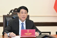 Vietnamese President Luong Cuong during the phone talks. (Photo: Thuy Nguyen)
