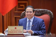 Prime Minister Pham Minh Chinh at the working session with leaders of ministries, sectors, and CT Group on August 13 (Photo: Tran Hai)