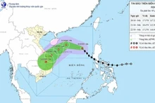The movement of Typhoon Fengshen as of 5:00 on October 20. (Source: National Centre for Hydro-Meteorological Forecasting)