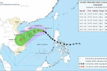 The projected path of Typhoon Fengshen. (Photo: NCHMF)