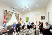 The film crew works with the Cuban Embassy in Viet Nam. (Photo: VTV)