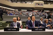 The Vietnamese delegation at the 149th IPU Assembly in Geneva. (Photo: VNA)