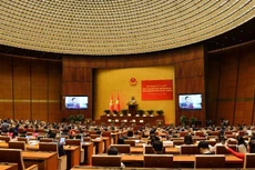 Overview of the national conference reviewing 50 years of Vietnamese literature and arts since national reunification. (Photo: MAI LU)