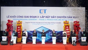 The ground-breaking ceremony of CT Semiconductor’s plant.